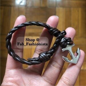 James Avery Anchor leather bracelet rare retired